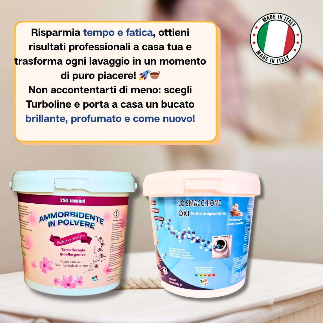kit Ammorbidente in polvere 2,5kg + Smacchione oxy 2kg