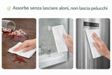 Panni Microfibra Riutilizzabili Pronti all’Uso 50 Pz (25 Umidi + 25 Asciutti) – Senza Aloni e Pelucchi, Lavabili | Turboline