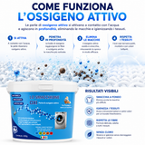 Smacchiatore in polvere con ossigeno attivo per bucato (bianco brillante) | Turboline | smacchione |