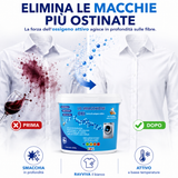 Smacchiatore in polvere con ossigeno attivo per bucato (bianco brillante) | Turboline | smacchione |