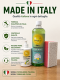 Kit Gel Lavapiatti Concentrato 1L Made in Italy | Dosatore + Spugna in Omaggio